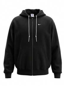 Nike Men's Hoodie Black - Black/White - View 1