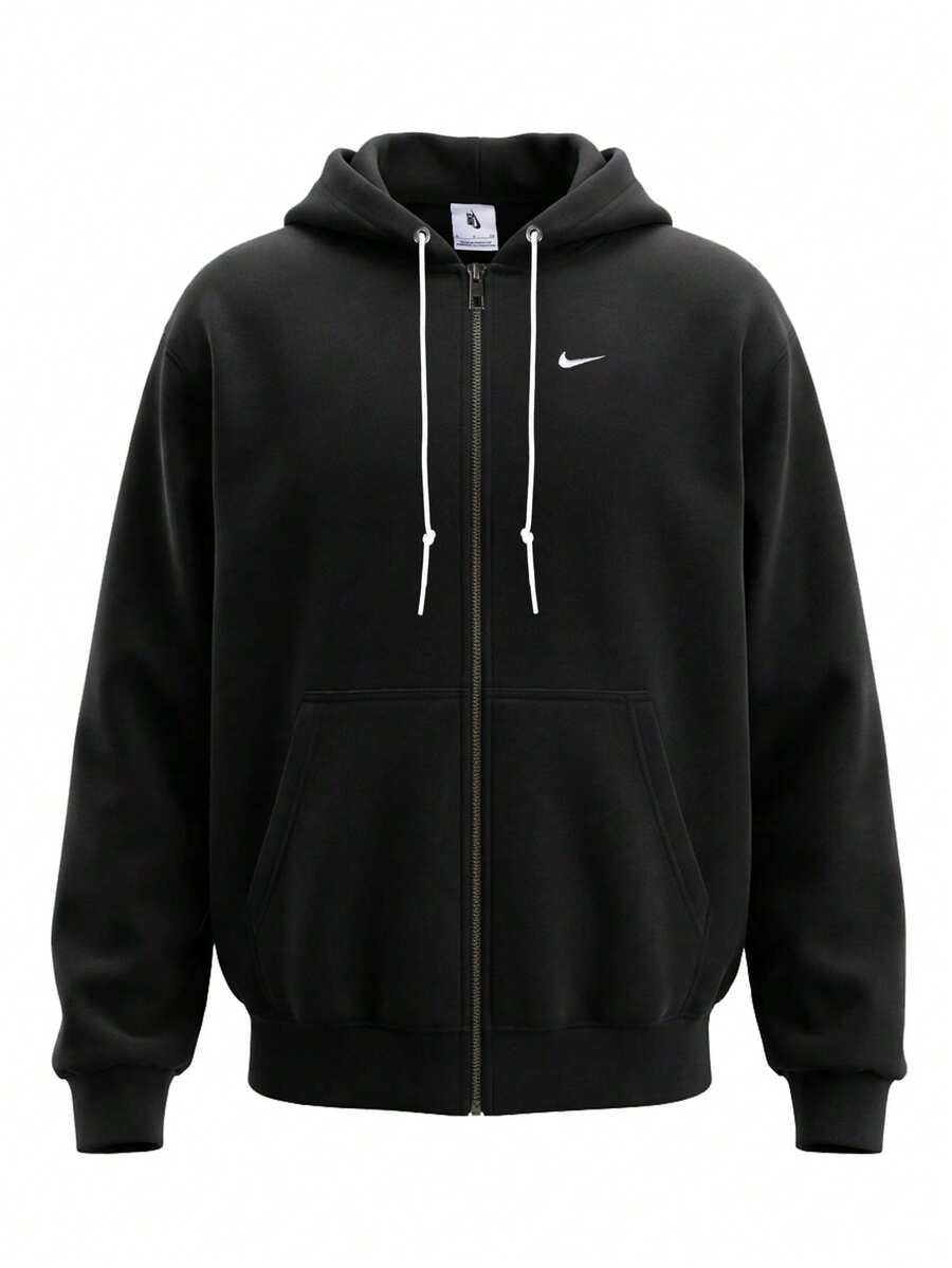 Nike Men's Hoodie Black - Black/White - View 1