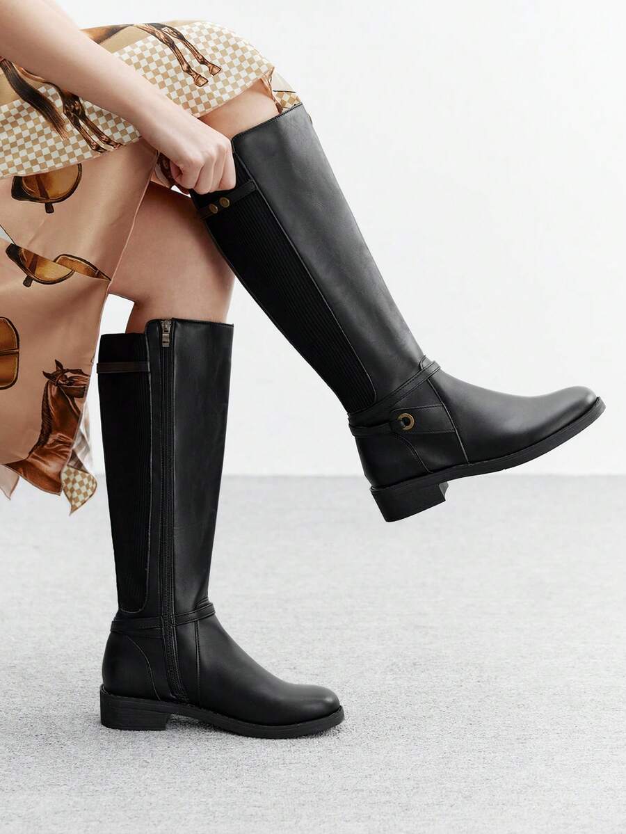 CUCCOO BIZCHIC Botas femininas casuais e versáteis de cano alto, ideais para o dia a dia e para ir ao trabalho.