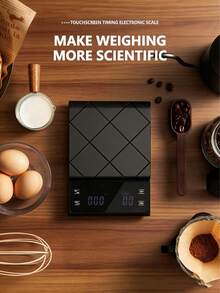 Teckwe Báscula de café con temporizador inteligente, báscula de cocina de alta precisión, báscula de alimentos, báscula de café portátil, báscula de café con funciones de cronometraje y pesaje, herramienta de hornear precisa, báscula de cocina con base de silicona antideslizante - Multicolor - Ver 4