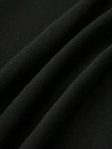 SHEIN Franclia 女士拼接仿毛皮长袖优雅时尚连衣裙 - 黑色 - 查看 6