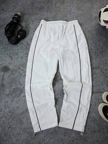 Sport MetroGents Quần thể thao nam thường ngày, thêu chữ, cạp chun, có dây rút. - trắng - Xem 2