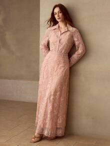 MOTF PREMIUM ROMANTIC FLORAL EMBROIDERY BLOUSE, SPRING/SUMMER - Pink - View 1