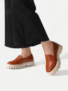 Women Loafers Shoes - Camel - View 2