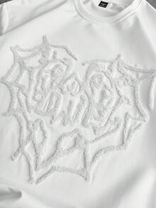 PAVTROS Men's Street-Style Popular INS Matching Angel Cupid Print Embroidered Heart Outdoor Music Festival Nightclub Boyfriend Husband Gift Anniversary Gift 2 In 1 T-Shirt Graphic Crop Top Men Graphic Crop Sweatshirt Men Mens Graphic Cropped Top White Graphic Crop Hoodie Cropped Graphic Street Hoodie Men - Multicolor - View 2