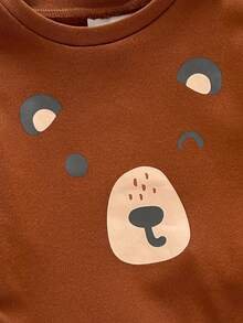 男婴可爱卡通图案针织长袖上衣和裤子贴身睡衣套装 - 彩色 - 查看 5