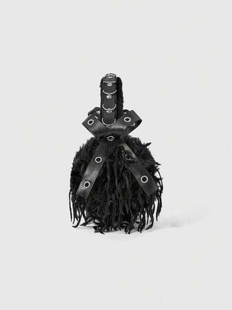 Anime 1 pieza Orejeras de estilo gótico negro con decoración de remaches metálicos de estilo punk Y2K, accesorio de moda subcultura dulce y fresca, calentadores de oreja unisex