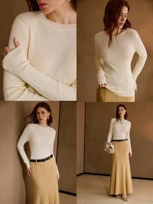 MOTF PREMIUM WOOL ROUND NECK SLIM FIT SWEATER