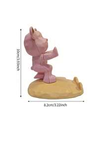 1pc Cartoon Bear Shaped Phone Stand, Compatible With Both Mobile Phones And Tablets, Suitable For Office Desktop, Bedside, Living Room, Study, Bedroom, Gifts, Etc.! Back To School - Pink push - View 5