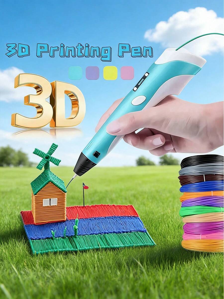 Teckwe 3D绘图笔 DIY打印笔 3D涂鸦玩具艺术工具 生日/圣诞礼物 9米/25米/50米/100米 PLA耗材补充装（耗材） - 彩色 - 查看 1