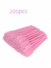 50/100/200/500 Piezas Cepillos desechables negros para pestañas, varitas de rímel, aplicadores de maquillaje mini para cejas - Rosa - Ver 7