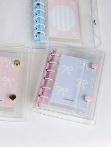 A7 Transparent Portable File Folder With Double Snap Design, Can Store Beautiful Photos, Can Be Used As Photo Album, Money Saving, Stationery, Notebook, Sticker Book, Office Supplies, School Supplies, Back To School,1PC - Multicolor - View 12
