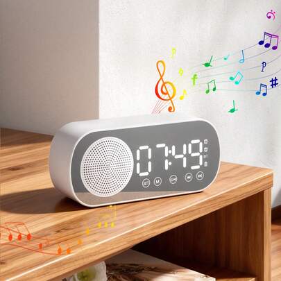 Teckwe 无线闹钟音箱，多功能大音量低音炮闹钟，卧室和办公室专用声音闹钟