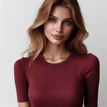 MIL200FIT Women T-Shirts - Burgundy - View 4