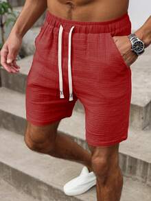 VENTUSAIL Men's Casual Daily Cotton Shorts - Red - View 4