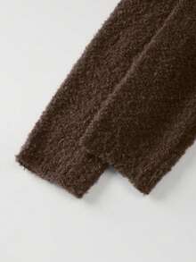 Franclia Đầm len dệt kim lông xù kiểu dáng bất đối xứng gợi cảm thu đông mới của châu Âu và Mỹ dành cho nữ. - Cà phê nâu - Xem 6