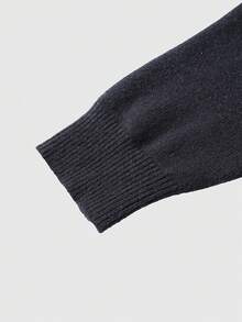 Suéter casual de hombre con estampado de eslogan abstracto, otoño/invierno - Negro - Ver 6