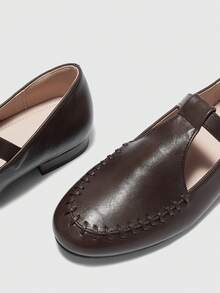 CUCCOO BIZCHIC Women's Buckle Design Casual Everyday Versatile Commuting Flat Loafers For Christmas - Brown - View 7