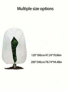 1pc Large White Plastic Plant Cover With Zipper And Drawstring - Frost Protection Bag For Fruit Trees, Shrubs, Potted Plants - Reusable Winter Plant Jacket, Winter Plant Care|Drawstring Closure Cover|Weatherresistant Cover, Plant Protection Cover - Multicolor - View 9