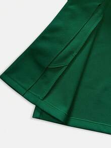 EMERY ROSE 女士休闲立领中长款加厚羊毛混纺大衣，长袖，秋冬款 - 綠色 - 查看 6