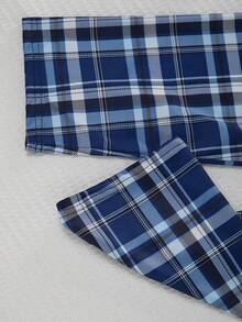 Tween Boys' Casual Plaid & Graphic Print Short Sleeve Top And Pants Loungewear Set - Navy Blue - View 7