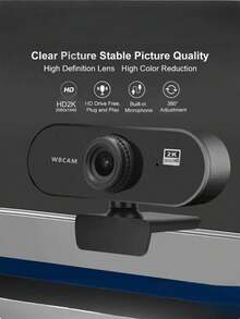 Teckwe 1pc High-Quality ABS Plastic Webcam, Available In Small 1080P And Large 2K Resolutions, With Autofocus And Plug-And-Play USB Connectivity. Suitable For Video Conferencing, Live Streaming, And Other Remote Work, Online Meetings, And Home Office Use. A Digital Technology Product, Computer Accessory, And Essential For Video Calls.