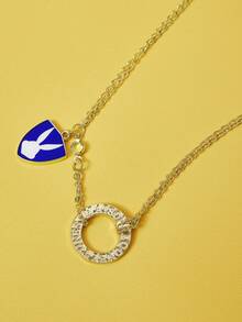 LOONEY TUNES X SHEIN 1件装时尚卡通元素印花锌合金吊坠项链，奢华小众，休闲时尚，适合派对、音乐会、节日等场合。 - 金色 - 查看 3