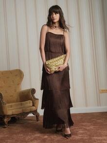 SHECARRY 女士软亮片信封包手拿包，适合派对、约会和节日场合 - 金色 - 查看 8