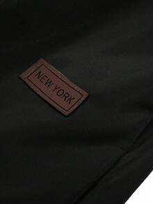 Vacaura 2 件青少年春季休闲绅士单排扣灰色长袖衬衫 + 松紧腰斜口袋休闲裤两件套服装 - 黑色 - 查看 6