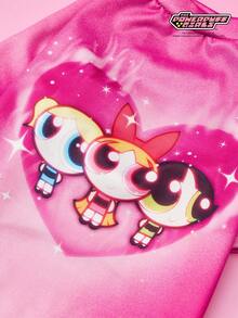 THE POWERPUFF GIRLS X PETSIN 1件可爱大眼睛女孩三人组卡通印花宠物T恤 玫瑰红 亲肤透气宠物服装 - 玫紅色 - 查看 6
