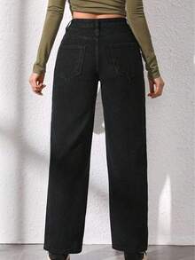 Pantalones de mujer pantalones vaqueros pantalones anchos pantalones baggy pantalones de mezclilla mujer pamtalones mujer pantalones de mujer mezclilla pantalones de mujer curvy - Gris - Ver 3