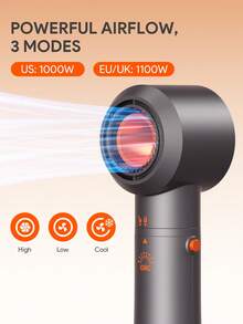 JMMO 5-In-1 Hot Air Styler Set, Hair Dryer Brush, High-Speed Frizz-Free Blow Dryer For Fast Drying, Curling Volumizing Smoothing & Styling, Hair Styler, Straightening Curler, Grey-EU Plug - EU C Type Plug(220-240V) - View 4