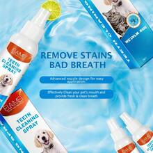 1瓶/2瓶 4.06盎司 宠物口腔喷雾，适用于犬猫 - 易于使用的口腔护理喷雾，有效对抗口臭和牙垢，天然成分清新口气 - 彩色 - 查看 4
