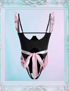 Fantasy Costume 2件套粉色露背露裆女仆装内衣套装 - 彩色 - 查看 2