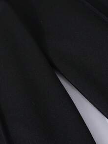 Sparklyn 少女休闲两件套，纽约字母图案立领卫衣和短裤，秋冬款 - 黑與白 - 查看 6