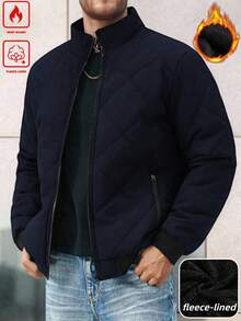 Manfinity Homme Chaqueta de forro polar versátil y de moda para hombre en invierno - azul real - Ver 3