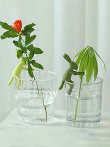 Haus Hana 水培植物支架兔子形塑料固定器家用盆栽鱼缸花瓶植物生长直立架园艺摆件装饰架 - 彩色 - 查看 2