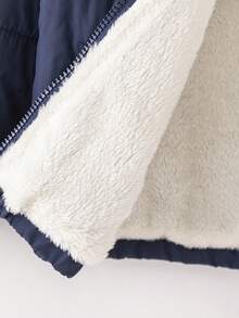 SHEIN Explorewe Young Boy Winter New Zipper Hooded Thermal Lined Thick Real Pocket Casual Classic Padded Coat, Autumn/Winter Kids Winter Coat Kids Jacket Wear Childrens Jacket Kids Coat Wear Kids Winter Coats Toddler Jacket Childrens Cotton Jacket Toddler Winter Coat Children S Cotton Jacket Toddler Boy Winter Coat - Navy Blue - View 6