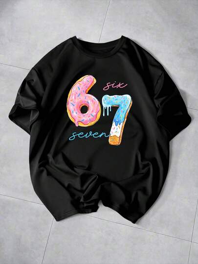 Manfinity Hypemode 男士字母印花圆领短袖休闲百搭T恤