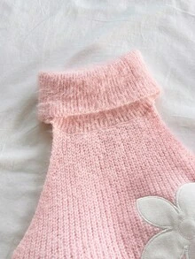 Soleia Casual High Neck Sleeveless Asymmetrical Hem Fitted Knit Vest