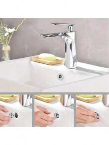 10个装ABS材质水槽溢水孔盖，适用于厨房浴室洗脸盆，装饰性浴缸排水盖，洗脸盆圆形溢水环塞 - 彩色 - 查看 5