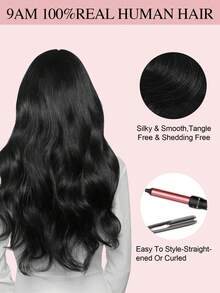 4 Pcs Body Wave Clip In Hair Extensions For Full Head 16-20" Wavy Human Hair Extensions Clip Ins Natural Black Remy Hair Extensions For Women Clip In Hair Extensions - Natural Black - View 7