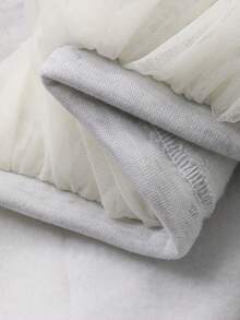 DAZY Tween Girls' Round Neck Knit Thermal Lined Mesh Patchwork Cute Long Sweatshirt, Autumn