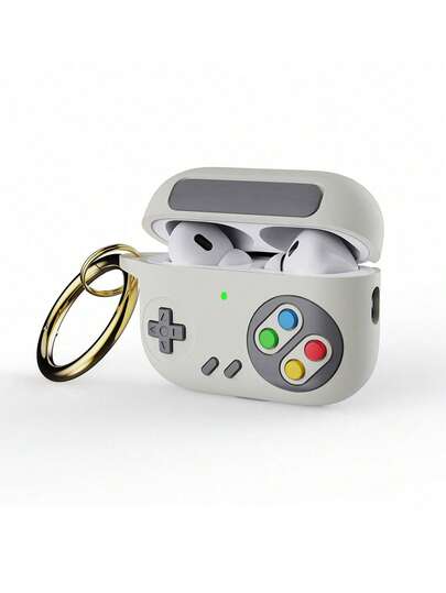 父亲节复古游戏机硅胶保护套，适用于无线耳机 - 兼容大多数第三代/Pro TWS耳机（超薄贴合） - 可爱游戏防震保护套，送给游戏玩家的独特礼物