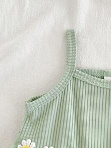 Vintaside Kids 新生儿春夏无袖时尚西式连衣裙，搭配简约休闲裤，适合户外、露营、度假和日常穿着。 - 綠色 - 查看 7
