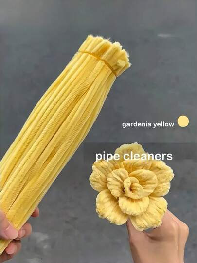 100/200/500 /1000 PCS Cream Yellow Chenille Stems DIY Pipe Cleaner For Making Roses Bouquets Craft Kit Perfect For Valentines Birthday Easter Home Decor Simple Floral Projects