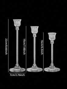 1 Set Portavelas de estilo europeo de acrílico para mesa de comedor, adorno de boda, cena a la luz de las velas, portavelas de acrílico de moda para decoración de patio exterior, decoración de escritorio, velas perfumadas, cena a la luz de las velas, ambiente de habitación, adecuado para bodas, reuniones familiares, fiestas - Multicolor - Ver 4