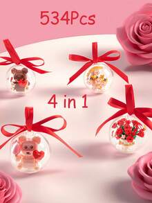 POKOJA LAND POKOJA LAND Diamond Building Blocks Kit - Valentine's Day Bear & Ball Ornament, Heartfelt Gift For Couples