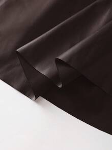 GlowEve CURVE Spódnica damska z elastycznej skóry PU w dużym rozmiarze, Elenzga Elegancka do dojazdów do pracy, z paskiem - Brązowy mocha - Zobacz 7