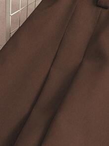 Lumivelle 春夏常规女式褶皱拼接卡其色长裙，优雅休闲装，适合外出、通勤、度假、上学、居家，百搭